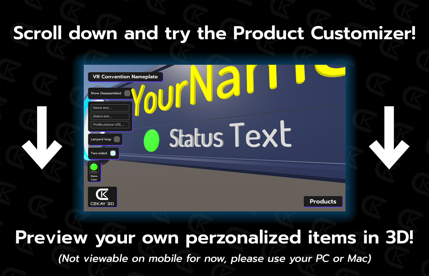 VR Convention Nameplate (Extra Statuses)