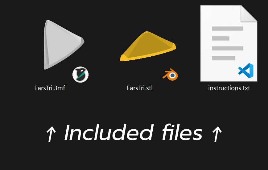 Ears (Tri) - STL Download