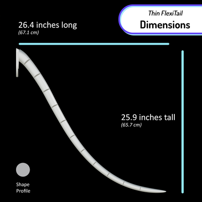Dimensions and measurements for the Thin FlexiTail