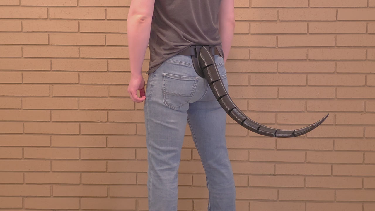 Demonstration of the quick-release belt loop on a Reptilian FlexiTail
