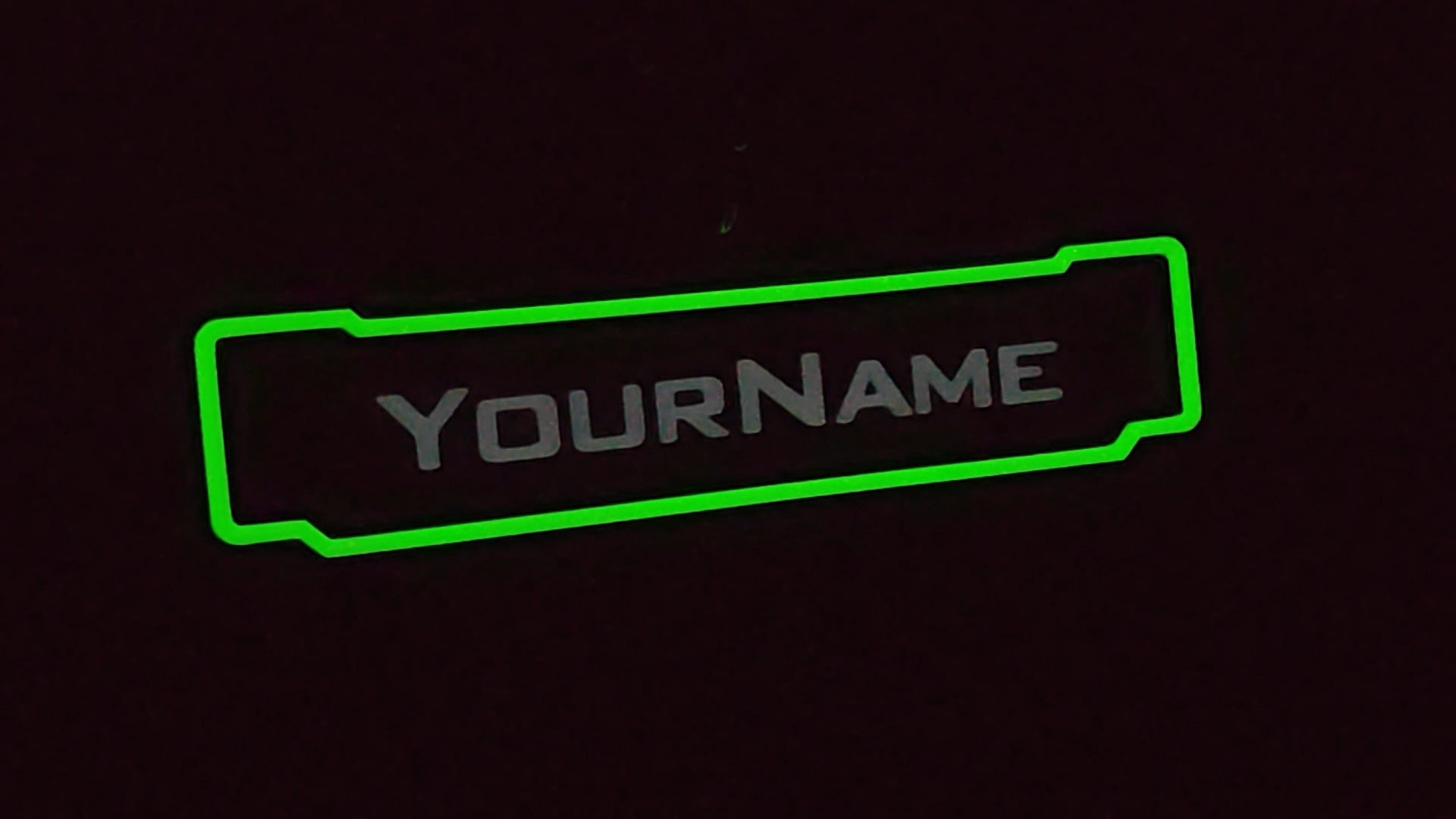 Video preview of VRChat retro convention badge showing the glow in the dark filament